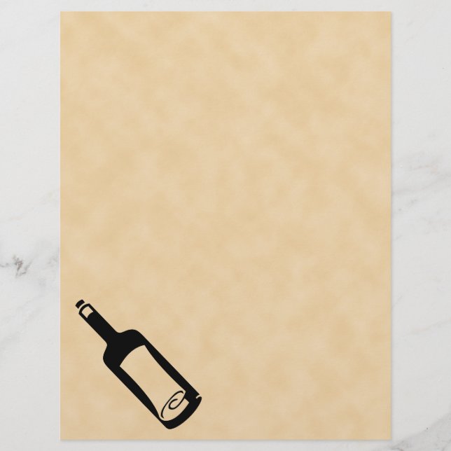 Papier Message dans une bouteille. (Devant)