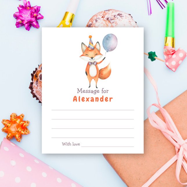 Papier Message de capsule de l'heure d'anniversaire Fox (Créateur téléchargé)