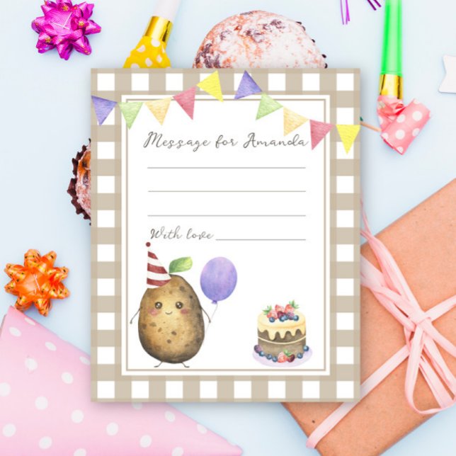 Papier Message de capsule temporelle d'anniversaire de po (Créateur téléchargé)