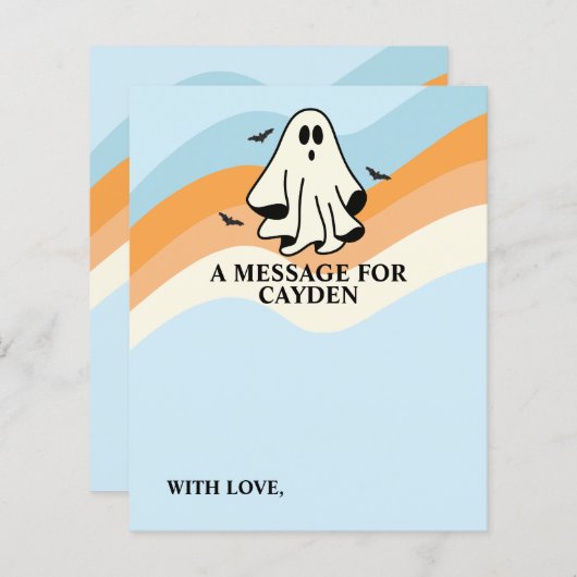 Papier Message éffrayant d'une première heure d'anniversa (Devant / Derrière)