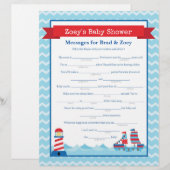 Papier Messages pour les parents à être un Baby shower na (Devant / Derrière)