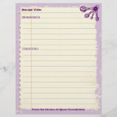 Papier Mesure cuillères cuisson boulangerie recette perso (Devant)