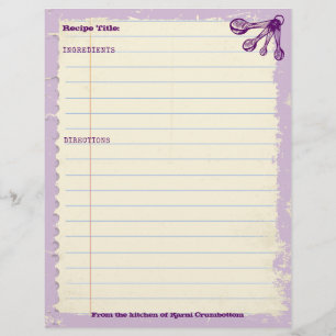 Papier Mesure cuillères cuisson boulangerie recette perso