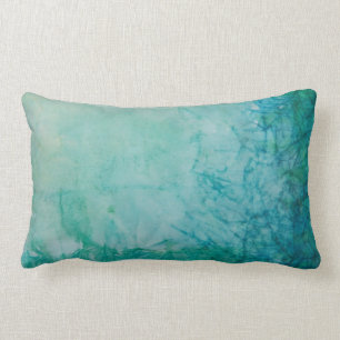 Papier met Abstracte blauwe, groene en zwarte verf Kussen