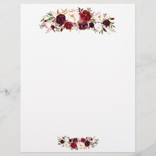 Papier met briefhoofd - Floral design (Voorkant)