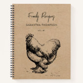 Papier met bruin kookboek voor aangepaste familie  notitieboek (Voorkant)