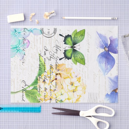 papier met groene vlinder-ontkoppeling (Craft)