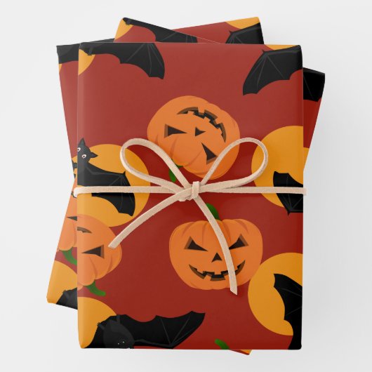 Papier met Halloween Pattern verpakken Inpakpapier Vel (In situ)