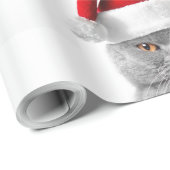 Papier met kerstgrijze kerstkat met kersthoed (Rol Hoek)