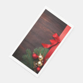 Papier met lint en hout servet (Hoek)