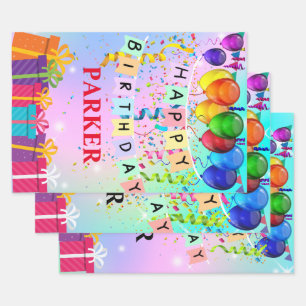 Papier met persoonlijke titel Happy Birthday-opvul Inpakpapier Vel