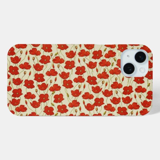  papier met poppy Floral Case-Mate iPhone Case (Achterkant (horizontaal))