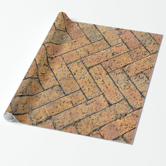 Papier met rode brick-herringbone-patroon verpakke (Uitgerold)