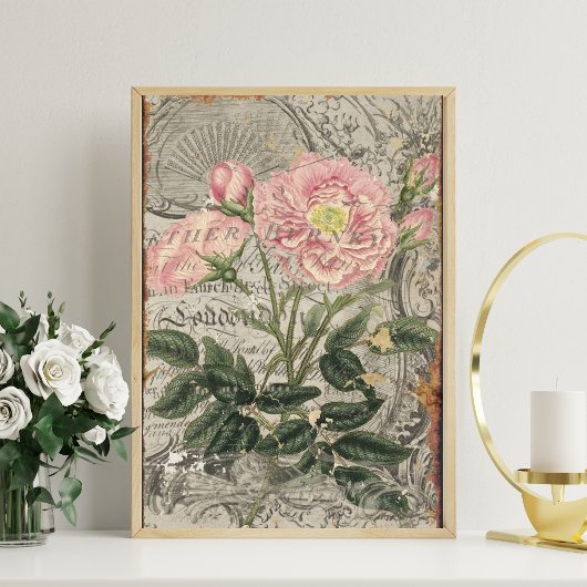 papier met romig poedervormig Roos voor ontkoppeli