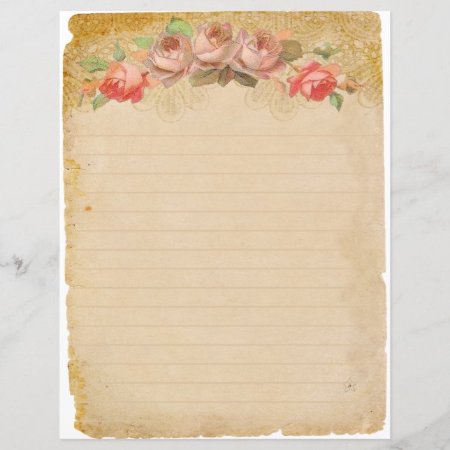  papier met Rozen Junk Journal (Voorkant)