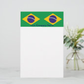 Papier met vlag van Brazilië (Staand voorkant)
