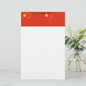Papier met vlag van China (Staand voorkant)