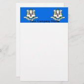 Papier met vlag van Connecticut (Voorkant / Achterkant)