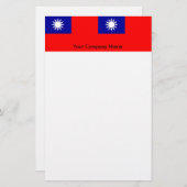 Papier met vlag van Taiwan (Voorkant / Achterkant)