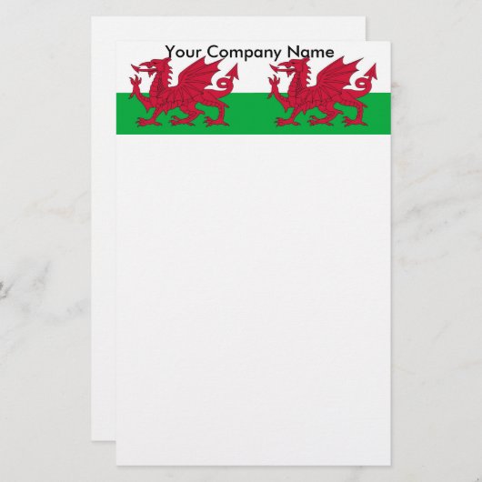 Papier met vlag van Wales (Voorkant / Achterkant)