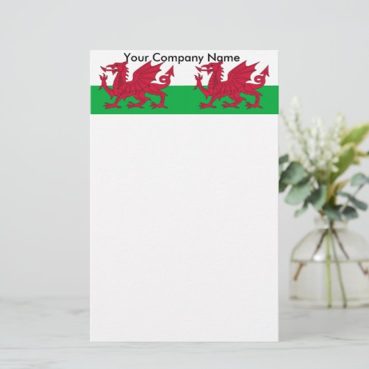 Papier met vlag van Wales (Staand voorkant)