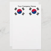 Papier met vlag van Zuid-Korea (Voorkant / Achterkant)