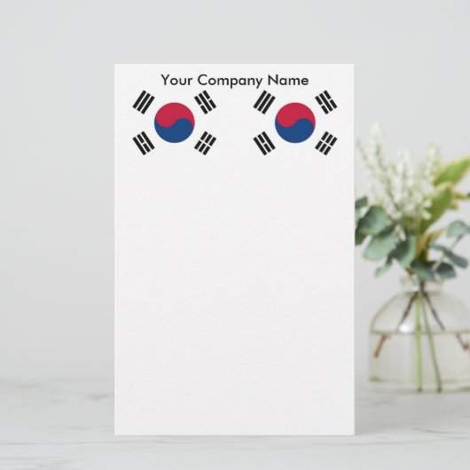 Papier met vlag van Zuid-Korea (Staand voorkant)