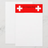 Papier met vlag van Zwitserland (Voorkant / Achterkant)