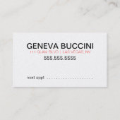 Papier métallique de carte de rendez-vous de (Dos)