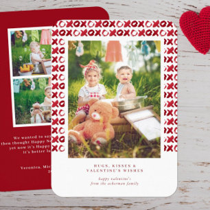 Papier métallisé rouge   Carte photo avec vœux de 
