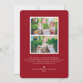 Papier métallisé rouge | Carte photo avec vœux de (Dos)