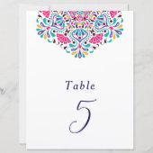 Papier Mexican Fiesta Rainbow Wedding Tabletop Sign (Dos)