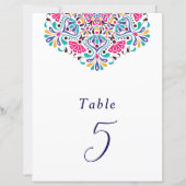 Papier Mexican Fiesta Rainbow Wedding Tabletop Sign (Devant)