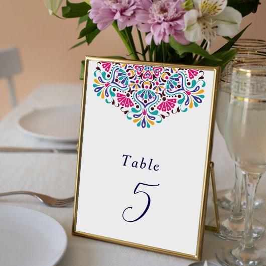 Papier Mexican Fiesta Rainbow Wedding Tabletop Sign