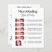 Papier Microblading Stages of Healing Card - Double face (Devant / Derrière)