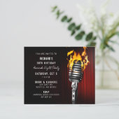 Papier Microphone Budget Adulte Karaoke Party Invitation (Debout devant)