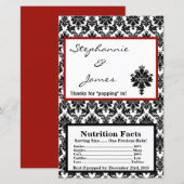 Papier Microwave Popcorn Wrapper Black Red Damask (Devant / Derrière)