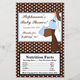 Papier Microwave Popcorn Wrapper Blue Mod Maman Pois