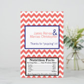 Papier Microwave Popcorn Wrapper Coral Navy Blue Chevron (Debout devant)