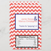 Papier Microwave Popcorn Wrapper Coral Navy Blue Chevron (Devant / Derrière)