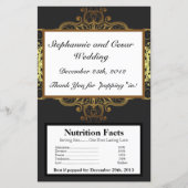 Papier Microwave Popcorn Wrapper Gold et Black Damask (Devant)