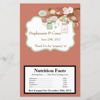 Papier Microwave Popcorn Wrapper Spring Floral Mason Jars