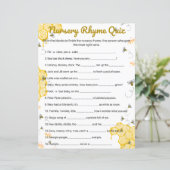 Papier Miel Bee Baby shower Nursery Rhymes Jeu (Debout devant)