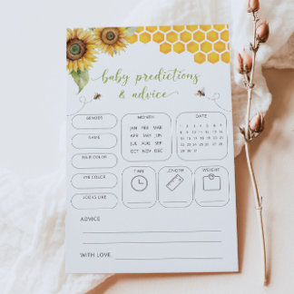 Papier Miel Bee Prédictions & Conseils Baby shower Jeu