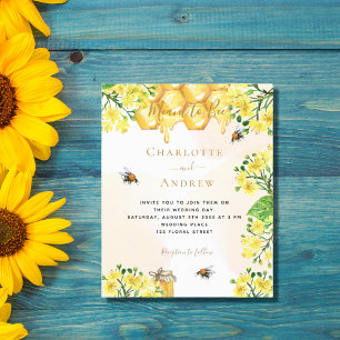 Papier Miel floral destiné à être invitation mariage budg