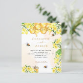 Papier Miel floral destiné à être invitation mariage budg (Debout devant)