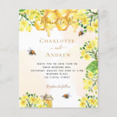 Papier Miel floral destiné à être invitation mariage budg (Devant)
