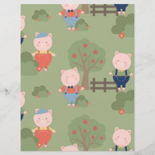 Papier mignon à trois petits cochons