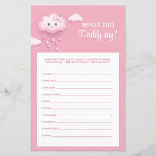 Papier Mignon blanc nuage 9 Qu'est-ce que papa dit jeu