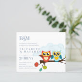 Papier Mignonette OWLS Mariage à thème Bleu orange (Debout devant)